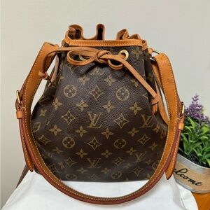 ❌SOLD❌ Auth Louis Vuitton Monogram Petit Noe Drawstring Shoulder Bag